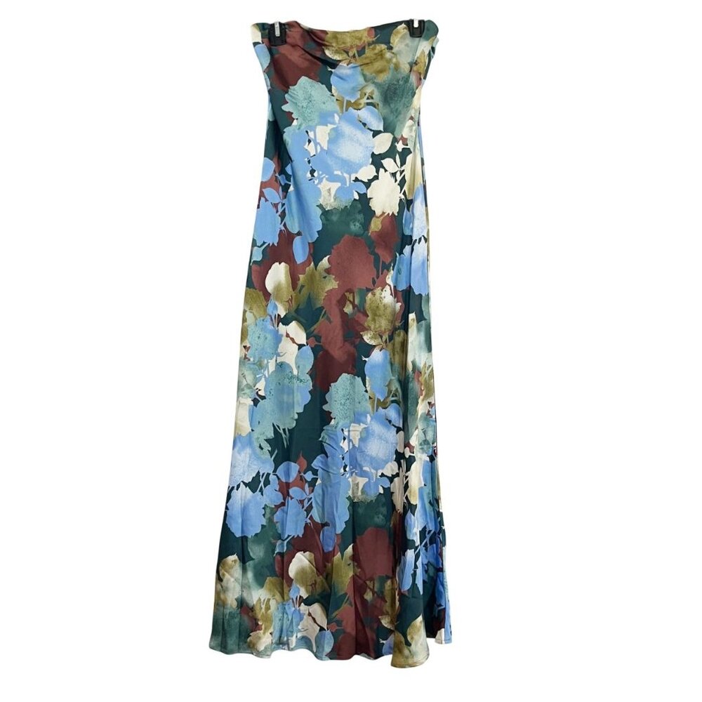12th Tribe Floral Maxi Dress - Blue, Green, Brown